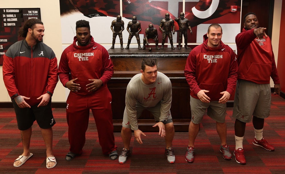 2015 Alabama offensive line. Joe Moore Award champions