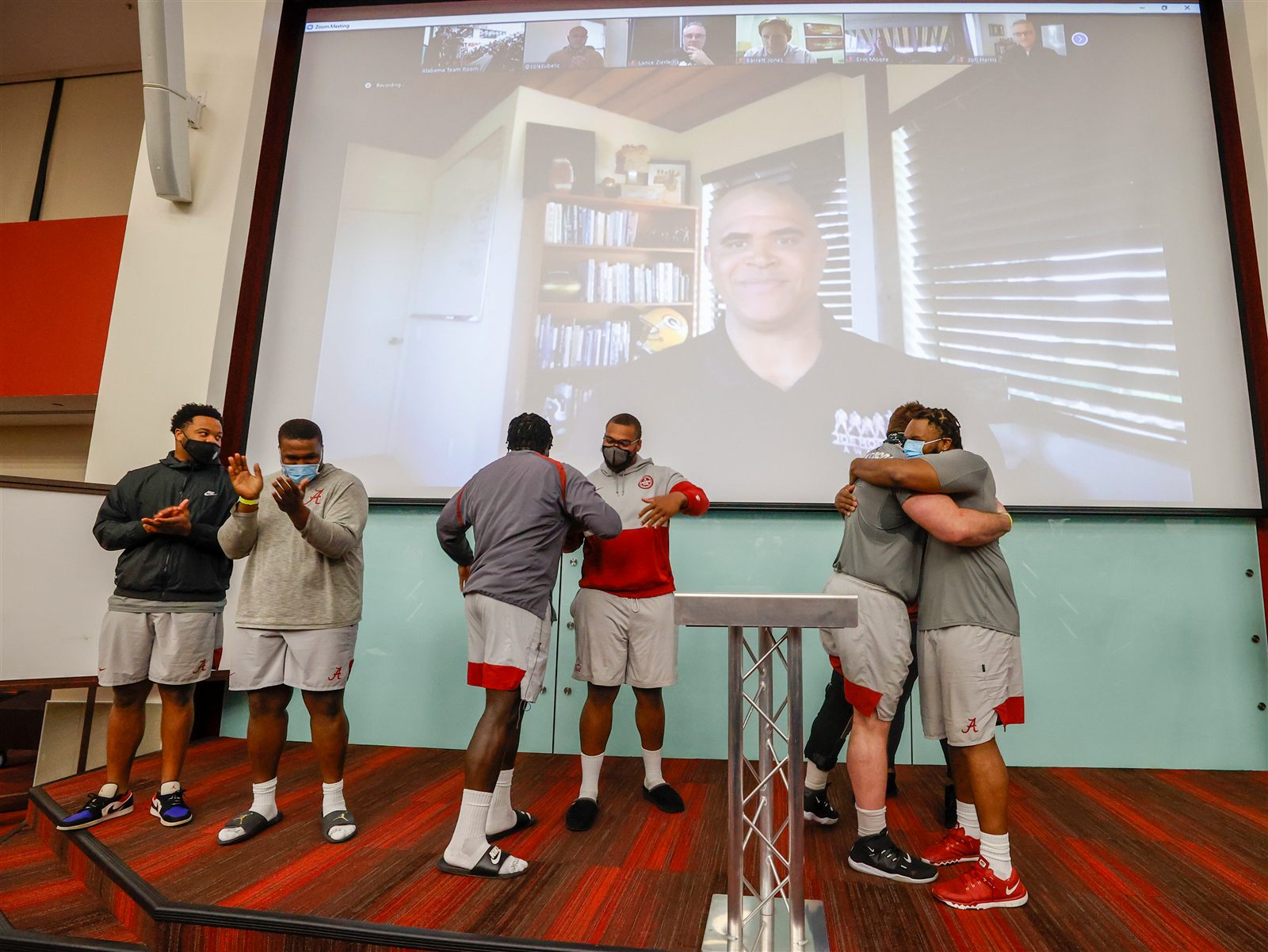 2020 Alabama offensive line. Joe Moore Award champions