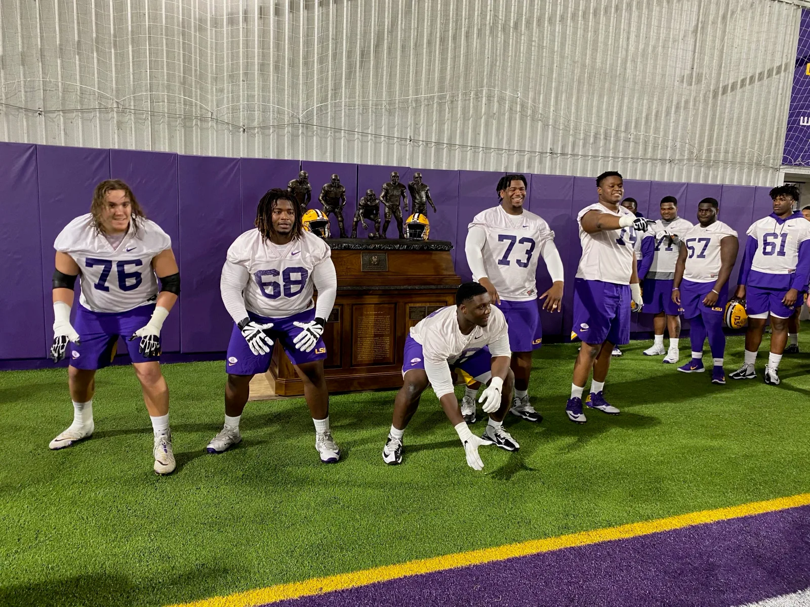 2019 LSU offensive line. Joe Moore Award champions