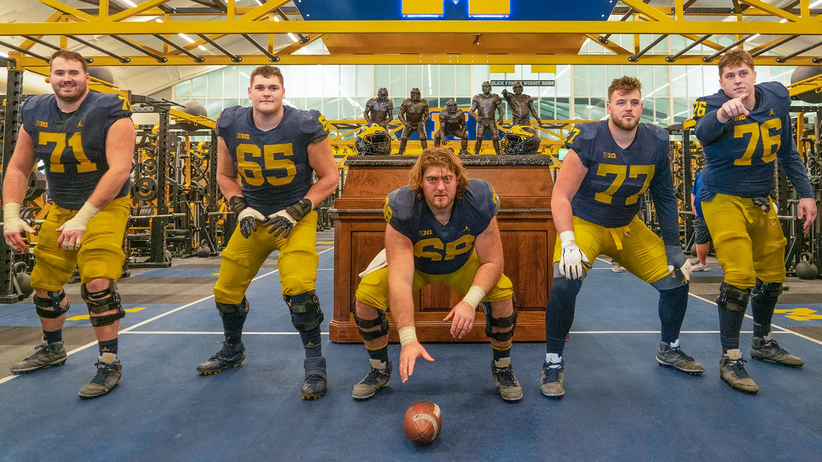 2021 Michigan offensive line. Joe Moore Award champions