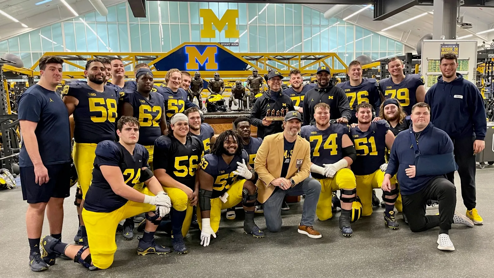 2022 Michigan offensive line. Joe Moore Award champions