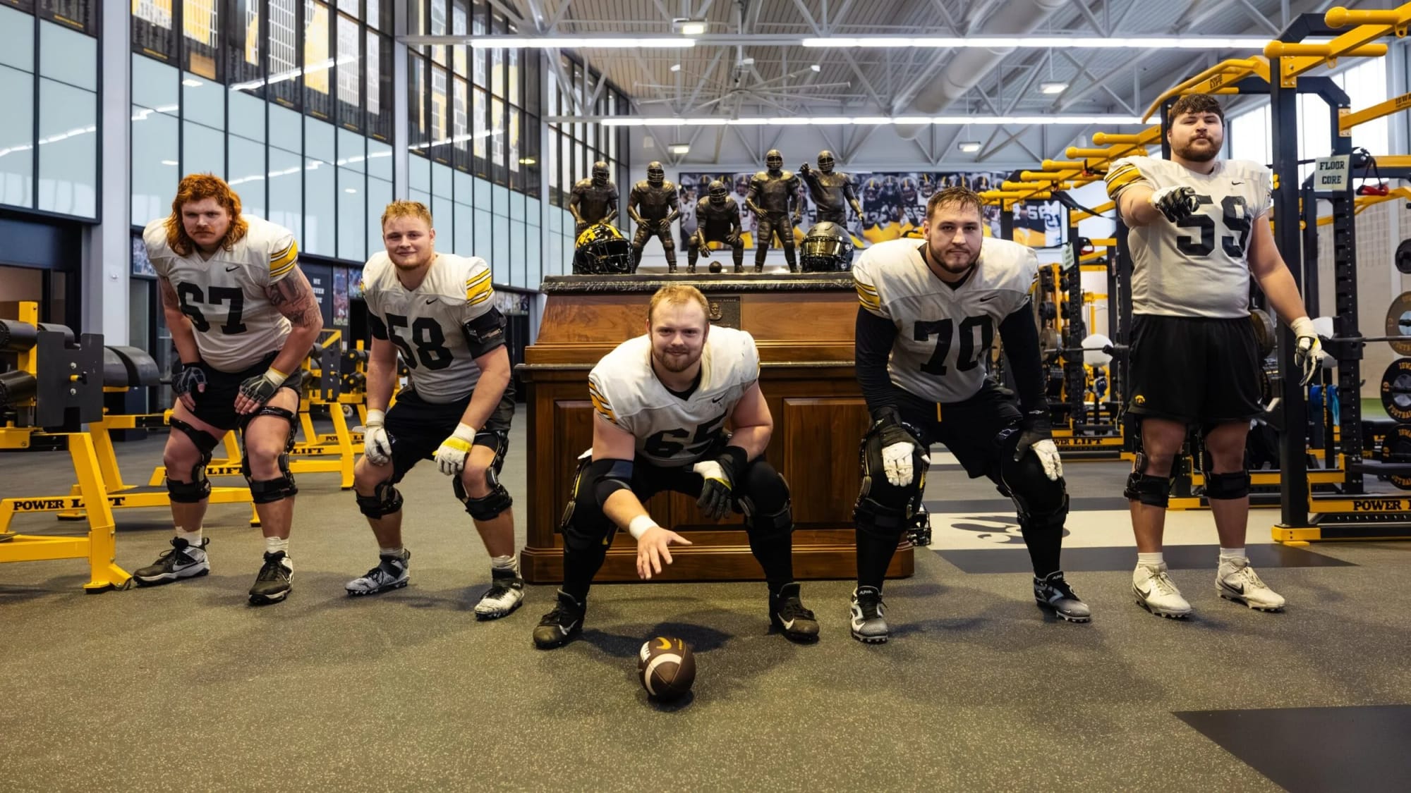 2025 Iowa offensive line. Joe Moore Award champions