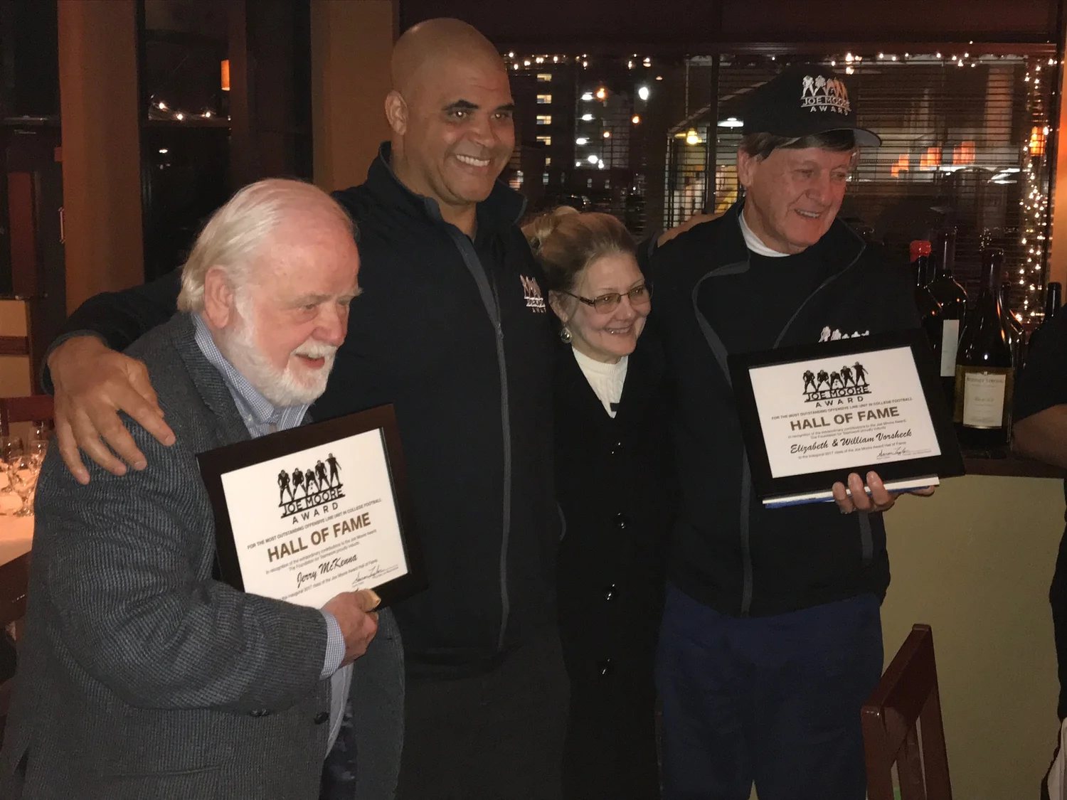 Jerry McKenna, Aaron Taylor, and Elizabeth & Bill Vorsheck with the Joe Moore Award